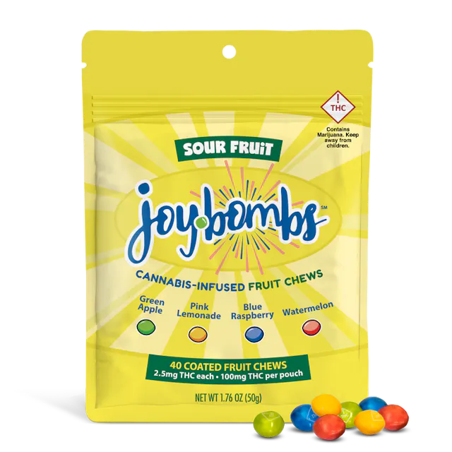 Joy Bombs by Joyibles Joyibles Joy Bombs Sour Fruit 40pk/100mg (hybrid, candy, 2.8g)