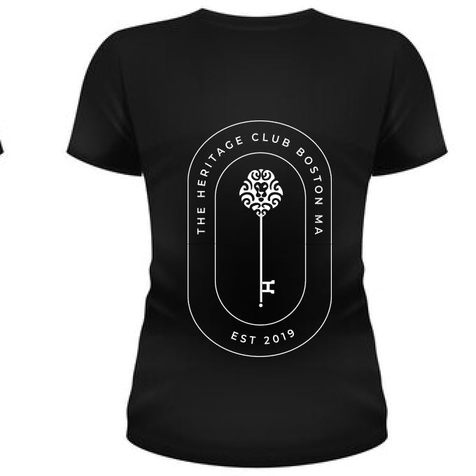 Photo of Women’s Perfect Tri V-Neck Tee (Key with Name) – Black – M – The Heritage Club