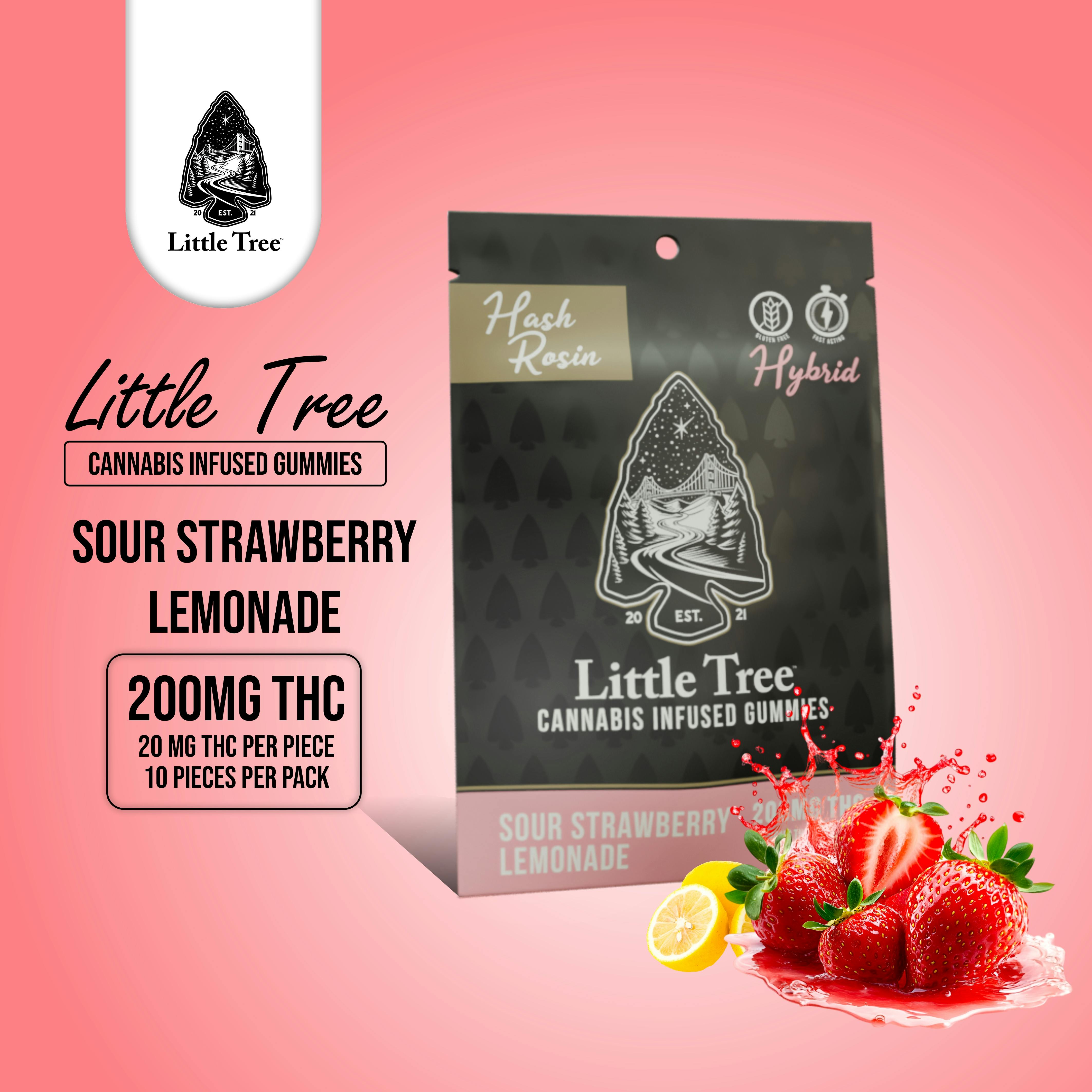 Product: Little Tree | Sour Strawberry Lemonade | Infused Rosin Gummies | 200mg | Hybrid