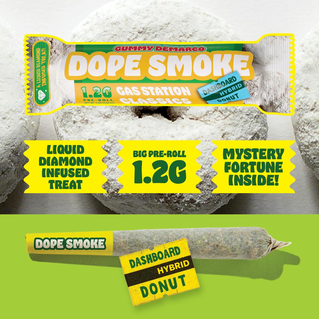 DOPE SMOKE | Dashboard Donut | Liquid Diamond Infused Joint | 1.2G