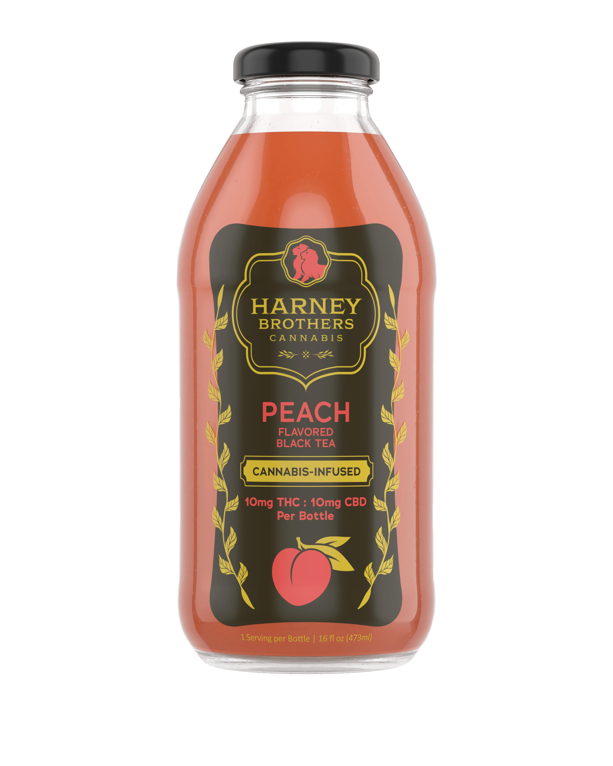 Harney Brothers Cannabis Peach Tea Bottles 10mg 16oz