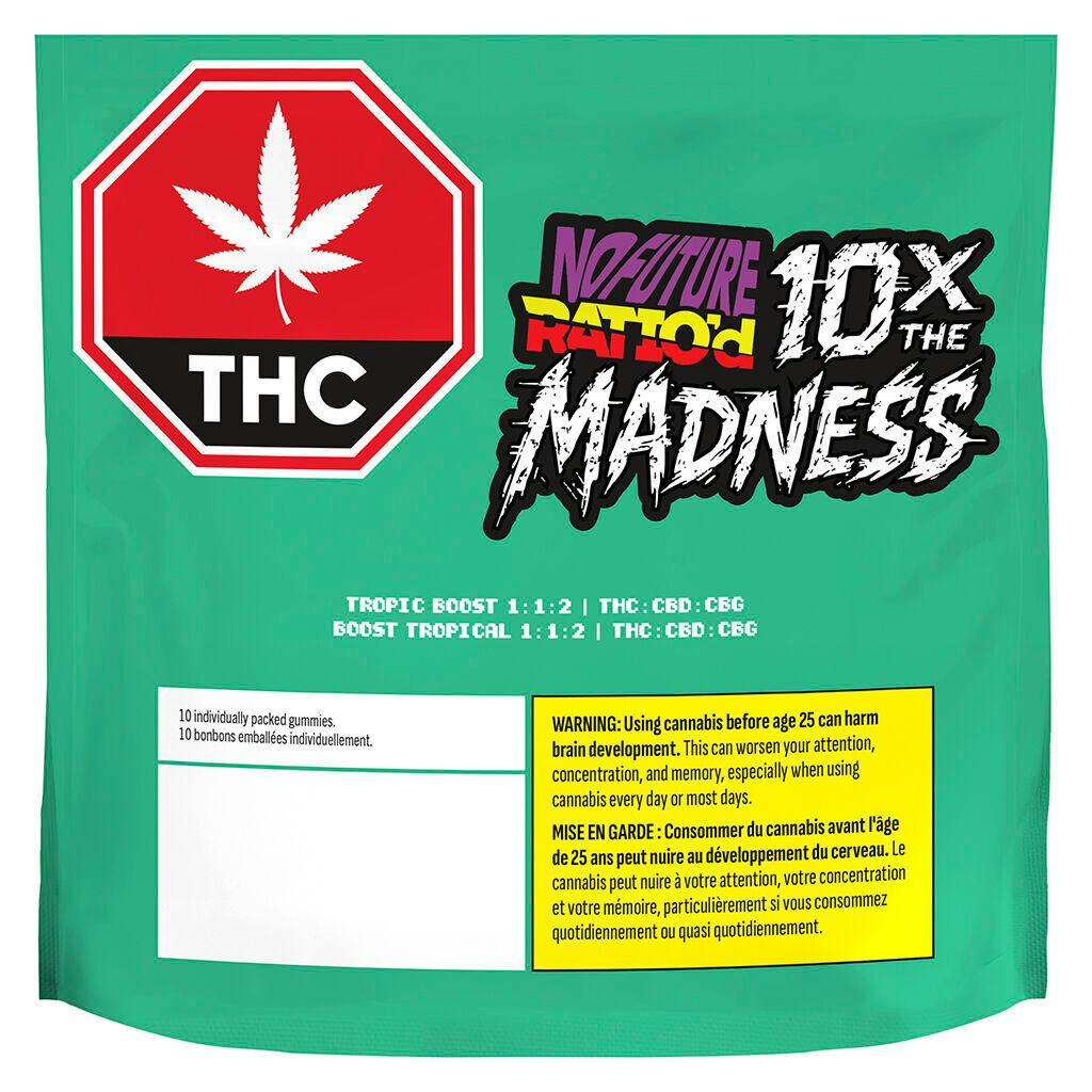No Future - 10X the Madness: Ratio'd Tropic Boost 1:1:2 THC/CBD/CBG - 10x1 Pack