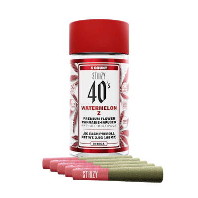 Stiiizy - 5-Pack .5g Live Resin Infused Prerolls - Watermelon Z