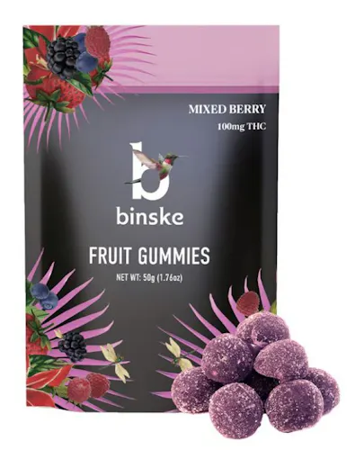 Binske Mixed Berry 10mg THC Gummies x 10ct-active
