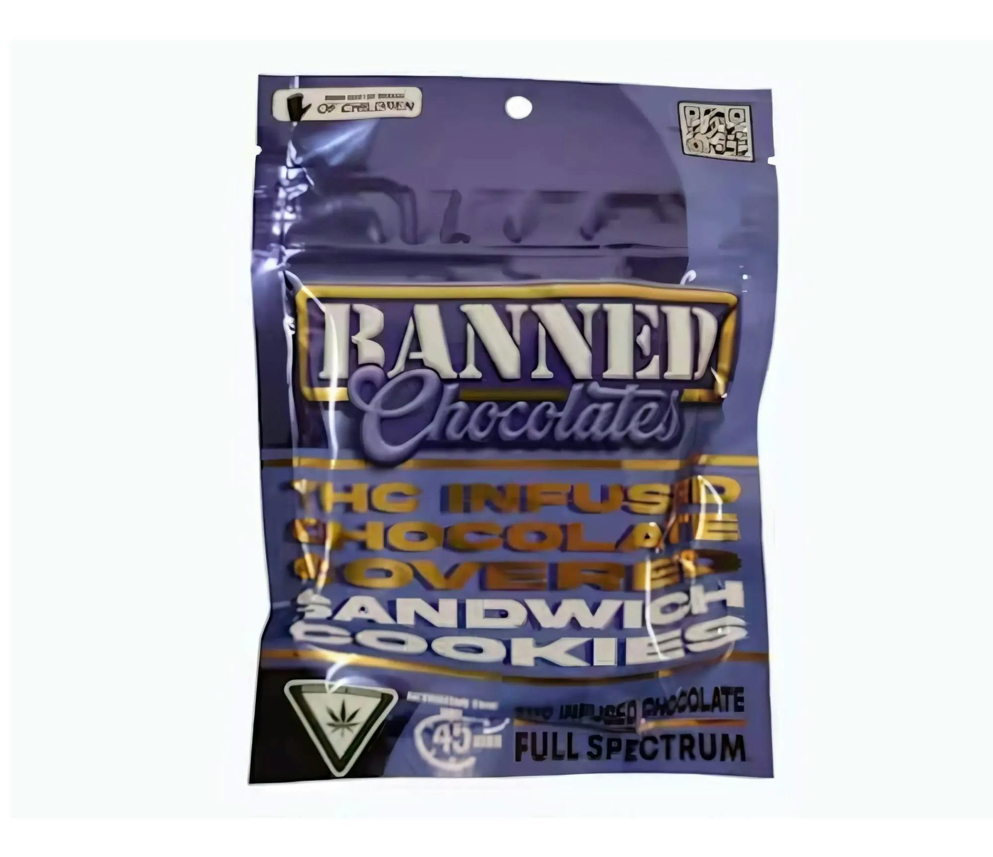 Banned - 200mg Chocolate Covered Cookie Sandwich - Chocolate
