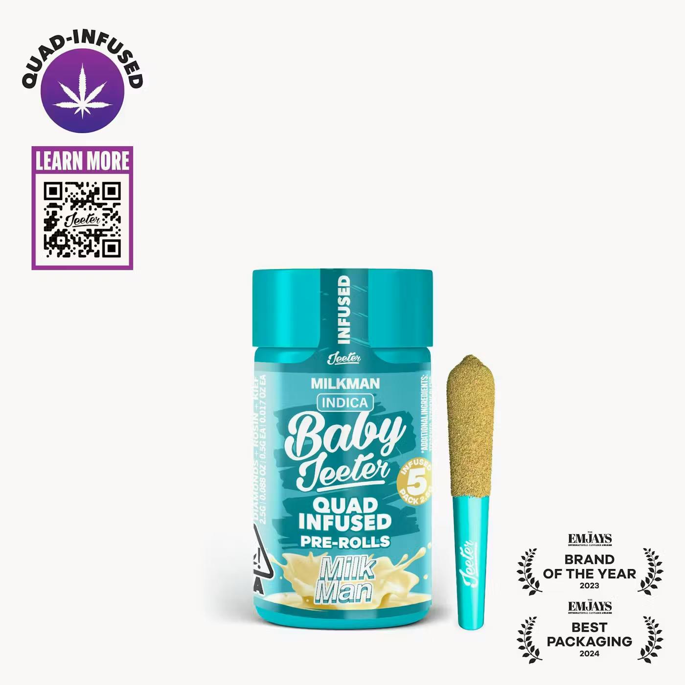 Jeeter - 5-Pack .5g Quad Infused Prerolls - Milk Man