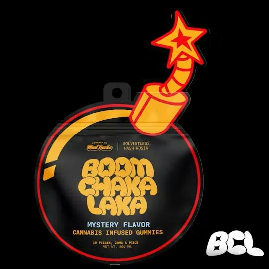 Boom Chaka Laka Mystery Flavor - Hash Rosin Gummies 200MG by Mad Packs – Edibles at Gatsby Cannabis