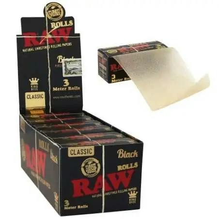 Accessories Raw Black Rolls Paper 3 Meter King Size
