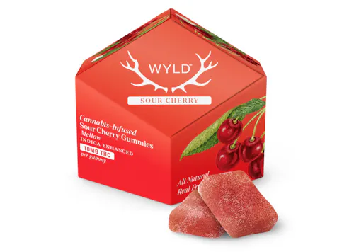 WYLD | Sour Cherry | Indica Enhanced Gummies | 10pk-1