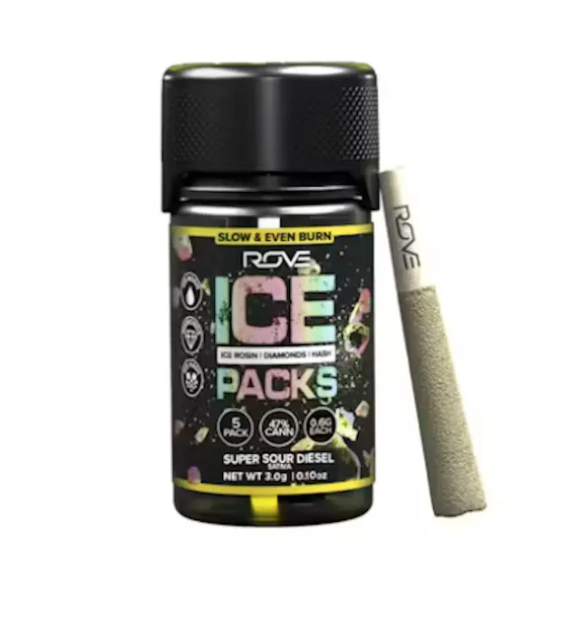 Rove Ice Packs Infused Pre-Roll Pack Super Sour Diesel 5pk/3g (sativa)