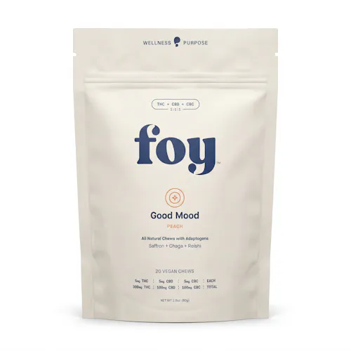foy | Good Mood | Peach | 1:1:1 THC / CBD / CBC Gummies | 20pk-3