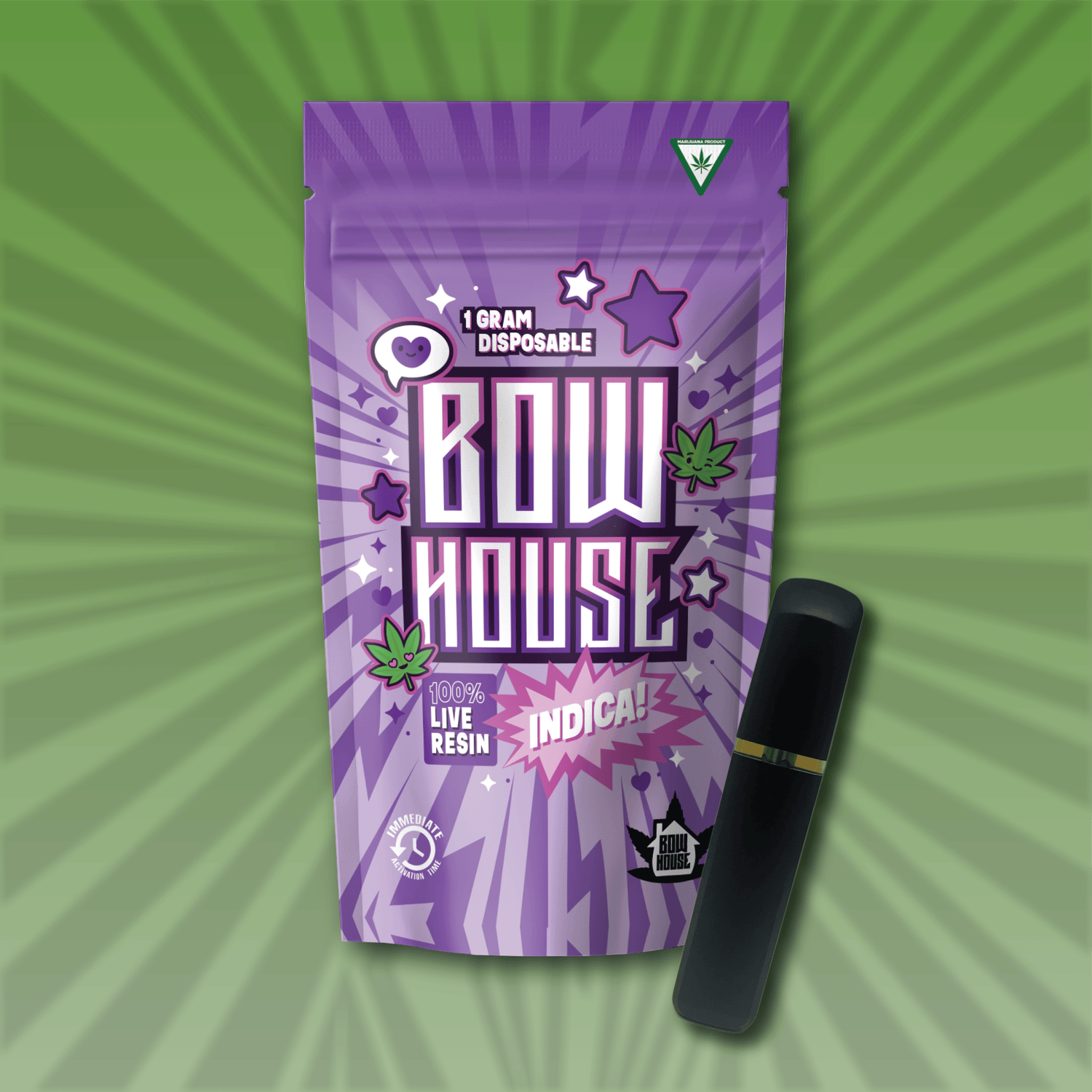 Product: Bow house | Live Resin Disposable Vape - 1g - Phantom OG (Indica)
