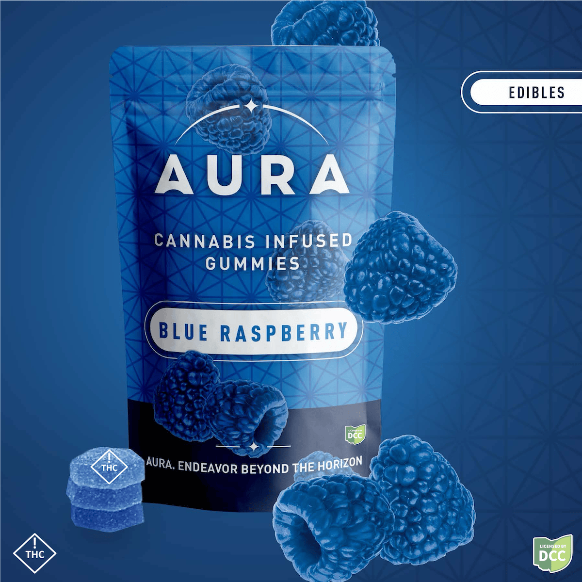 Aura Blue Raspberry Crunch + CBN - Gummies 11pk