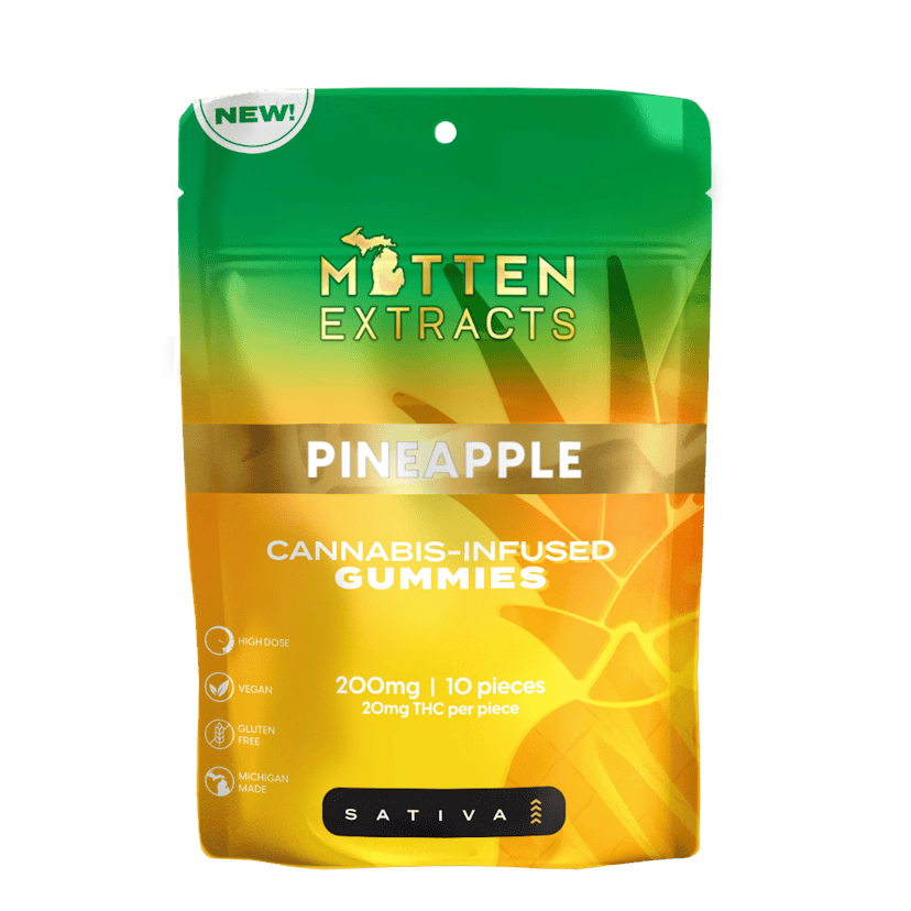 Mitten Extracts | 200mg Fruit Chew Gummies | Pineapple