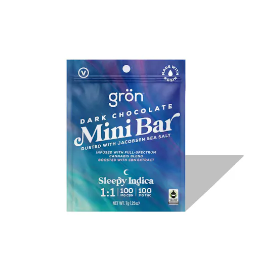 1:1 Dark Chocolate Mini Bar – CBN/THC – Sleepy Indica-active