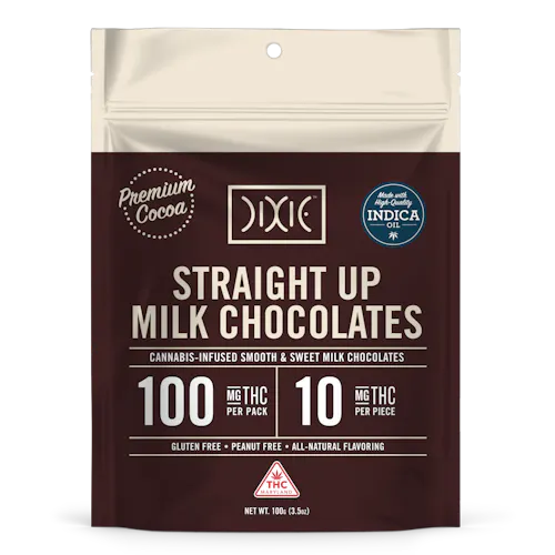 Dixie 10mg Straight Up Indica Milk Chocolates /100mg-1