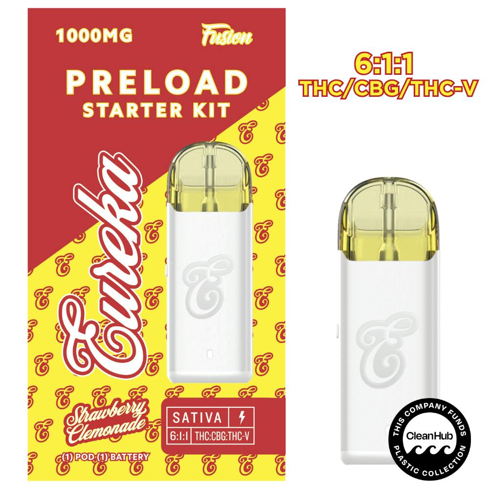 PRELOAD Starter Kit - 1g FUSION - Strawberry Clemonade (6:1:1 THC/CBG/THC-V)