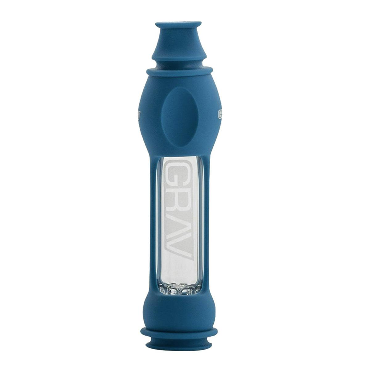Grav - 16mm Silicone Taster Bat - Clear Glass w/ Silicone Body - Blue