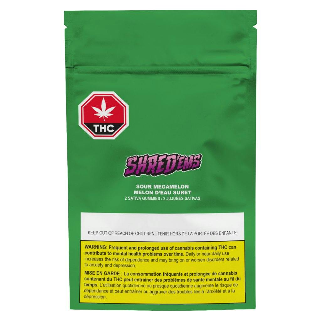 Shred'ems - sour megamelon soft chews - 2 pack