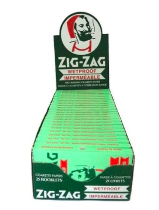 Zig zag - rolling papers - single wide - wetproof - green