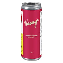 Beverage | Vacay - Strawberry Pineapple Tropical Soda 3:1 - Hybrid - 355ml