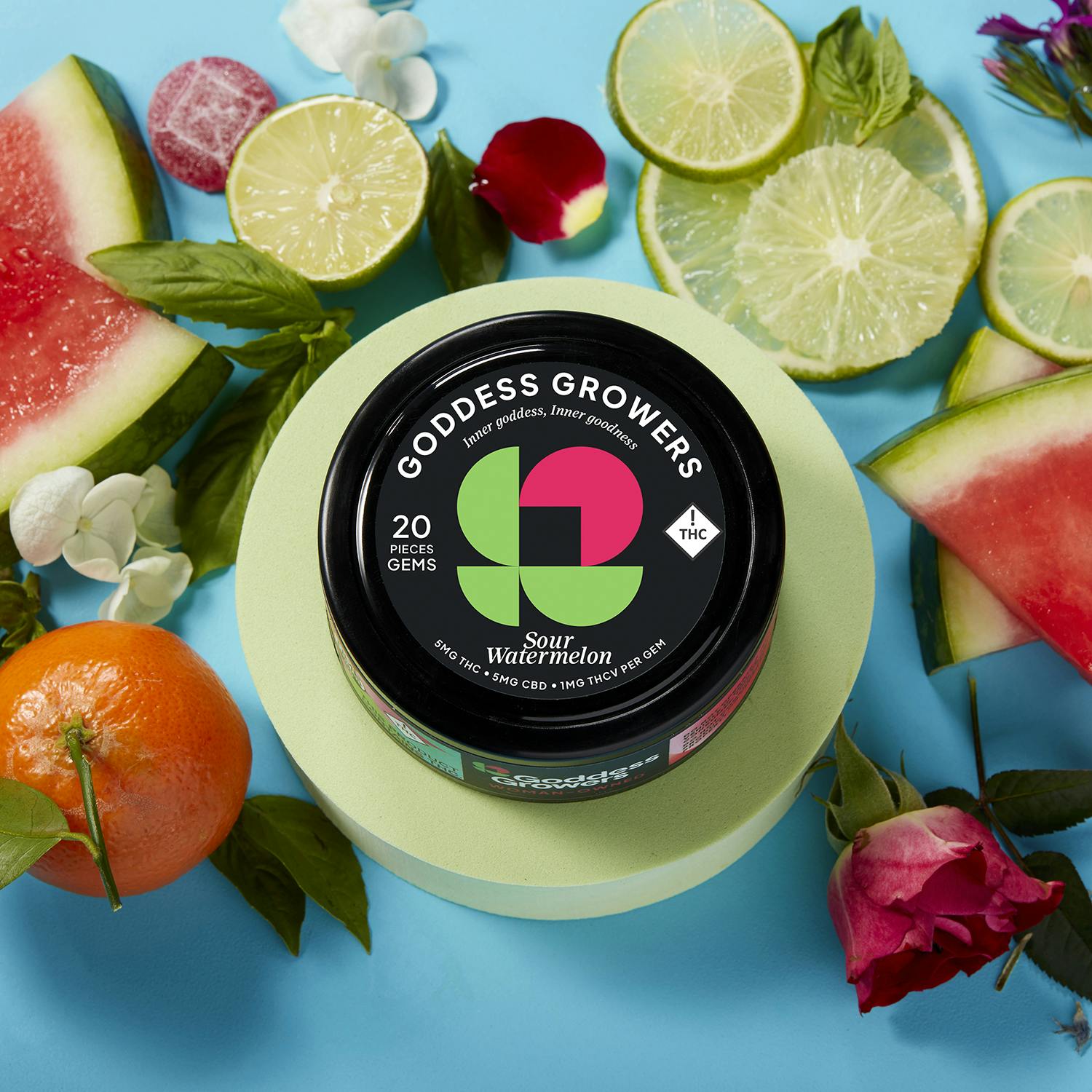 Photo of Sour Watermelon 1:1 CBD 100mg Gummies | 20pk