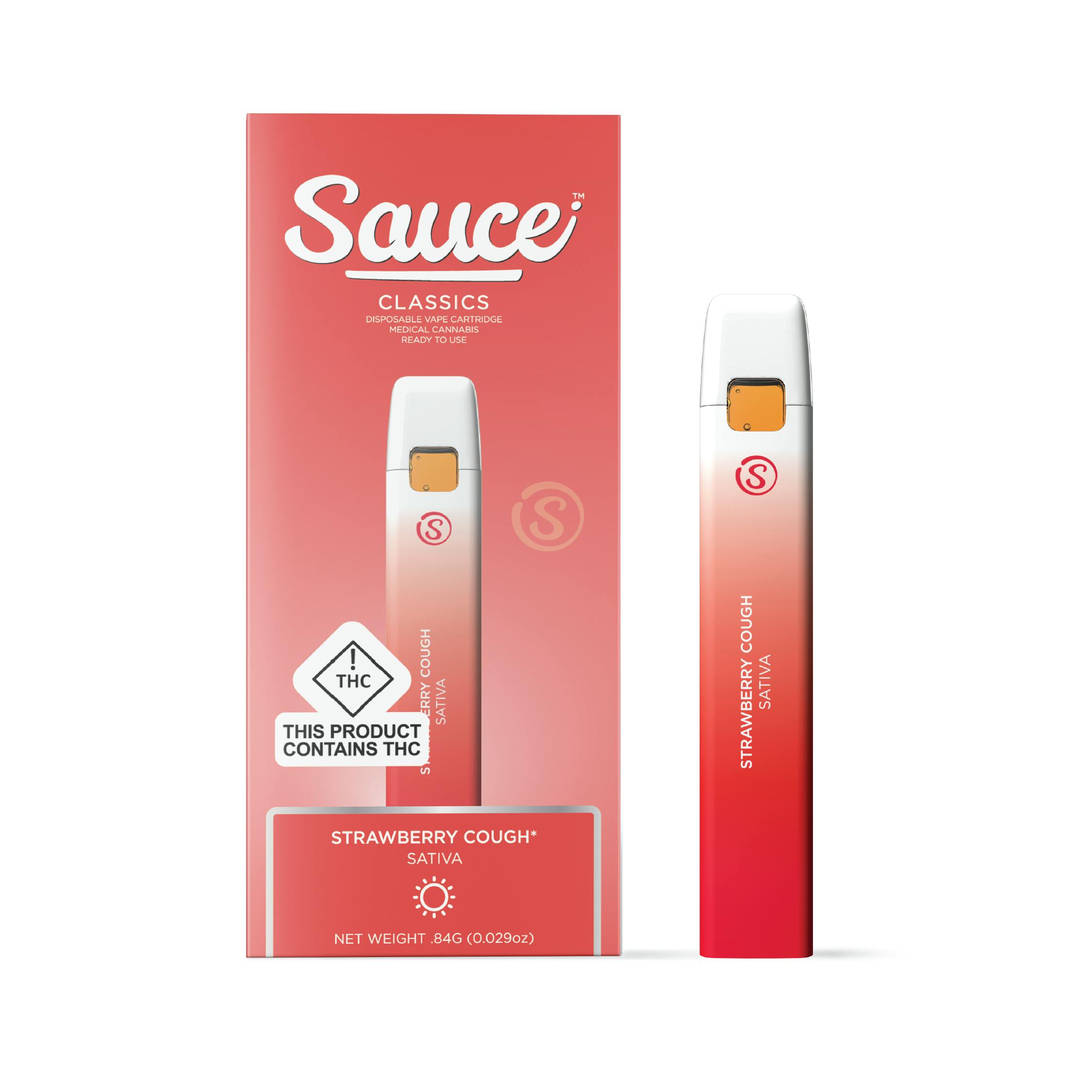 【sativa】Strawberry Cough 1ml CBD 10 Strawberry Cough Disposable 1g (Sativa) l Sauce | Piqua - OCC