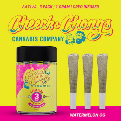 Cheech & Chong - 3 Pack Cryo Infused Pre-Roll - Watermelon OG (I) - PRE_ROLLS by Cheech & Chong at King of Budz