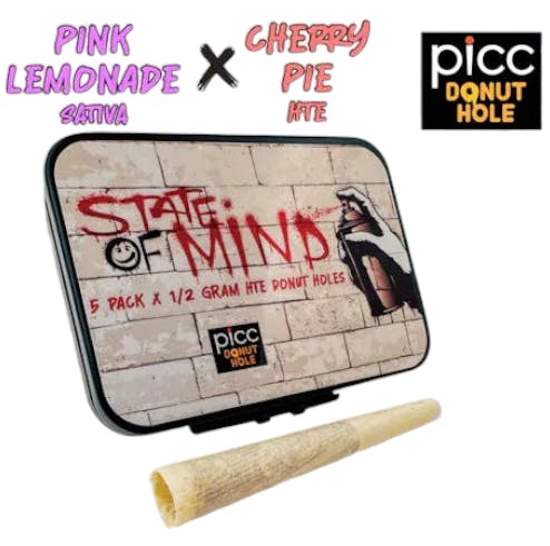 State Of Mind Pink Lemonade x Cherry Pie 5pk 2.5g HTE Infused Pre-Rolls