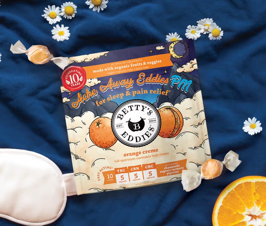 Betty's Eddies - Ache Away PM Fruit Chews 50mg - Orange Creme