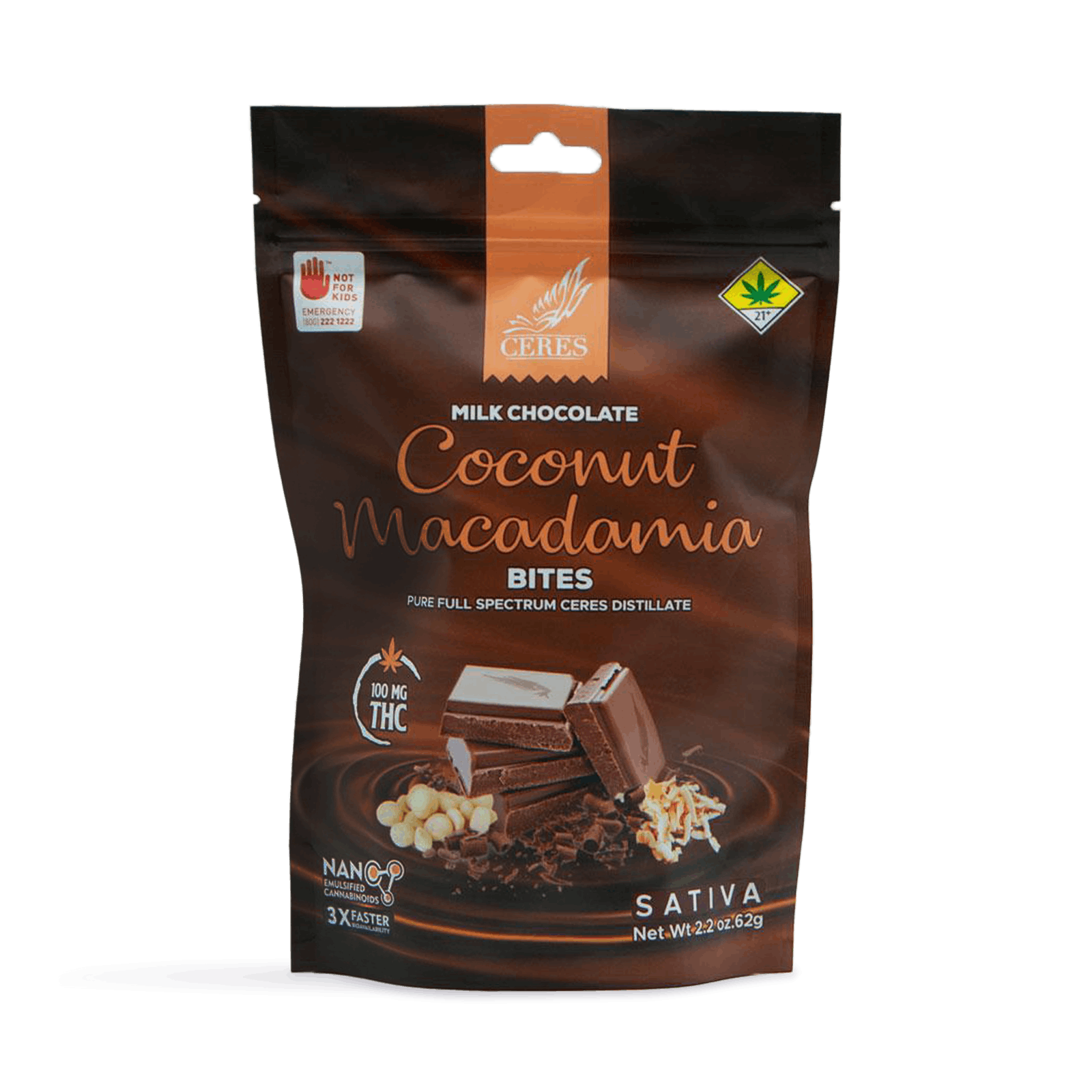 Coconut Macadamia Bites Sativa 10-Pack | 100mg