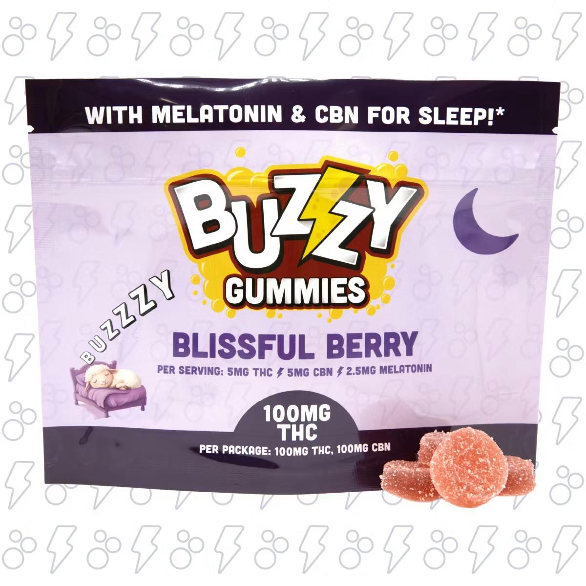 Blissful Berry 1:1 (THC:CBN) w/ Melatonin - 20pk 100mg Gummies