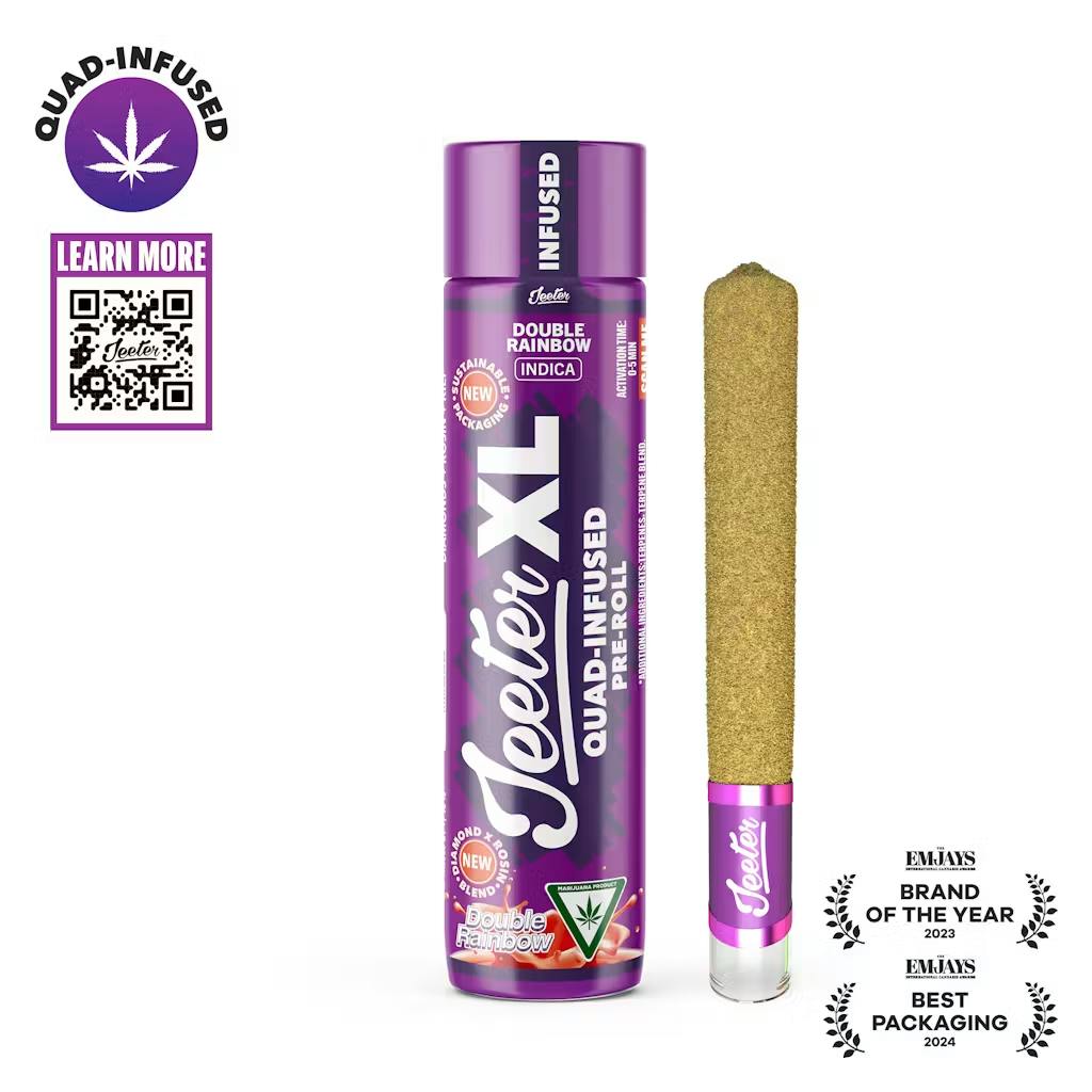 Jeeter - 2g Quad Infused Preroll - Double Rainbow