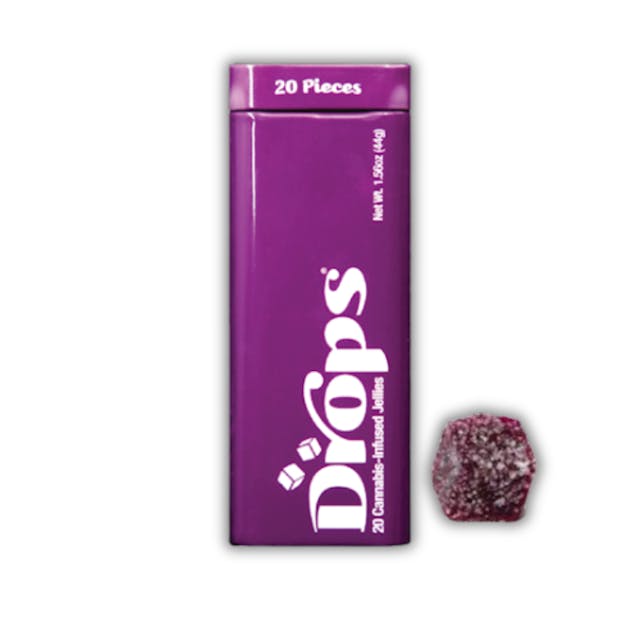 Drops - CBD Rosin Gummy - 20 Pack - Edible - 100 mg - (2:1 CBD Heavy) Blackberry / Papaya Punch