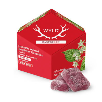 200mg | Raspberry Sativa Enhanced Gummies - EDIBLES by Wyld at King of Budz