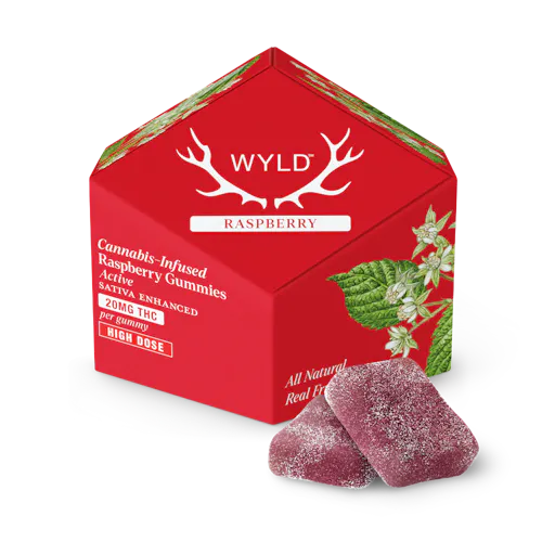 200mg | Raspberry Sativa Enhanced Gummies-active