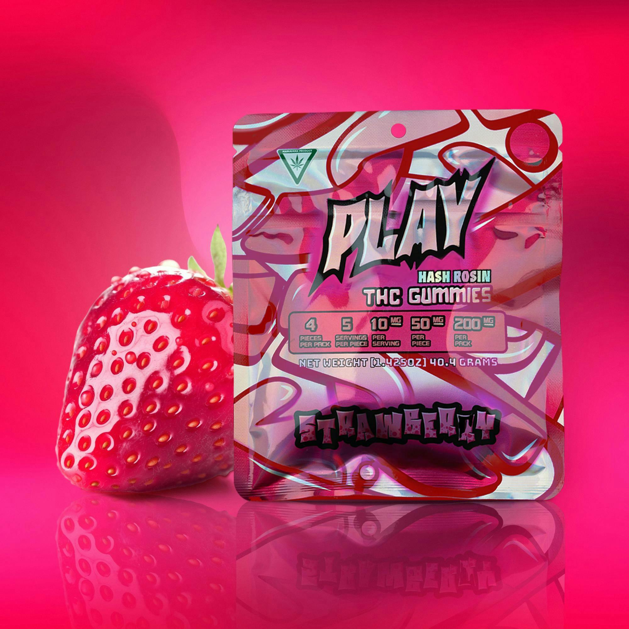 Product: Play | Hash Rosin Gummies - 200mg - Strawberry