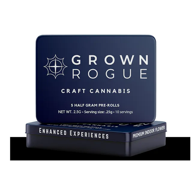 Grown Rogue Pre-Roll Pack Black Bubblegum 5pk/2.5g (sativa, packs)