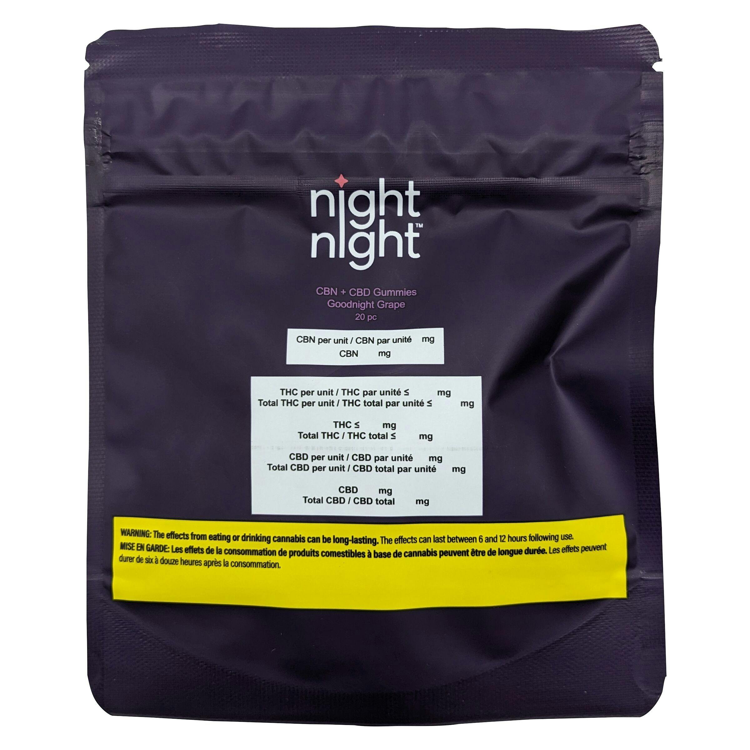 NightNight - CBN+CBD Gummies - Goodnight Grape - 20 Pack