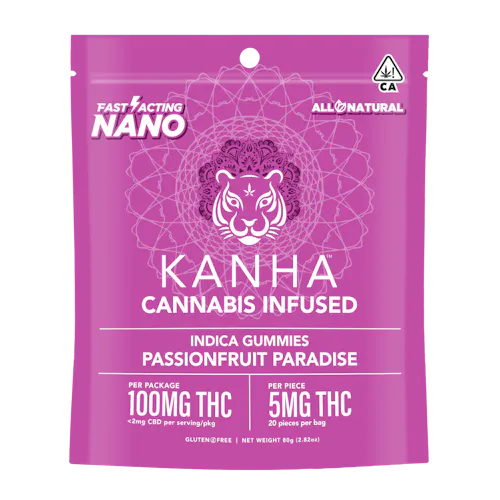 Kanha – Passionfruit Paradise – Indica – Gummy – 20ct – 100mg-1