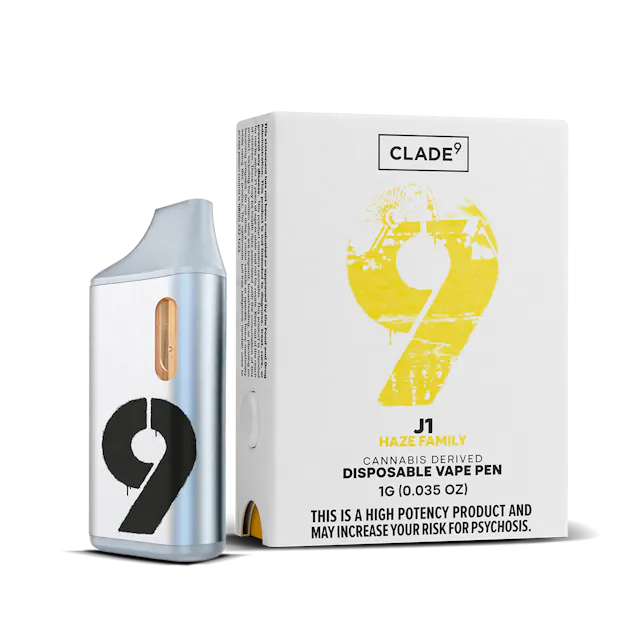Clade9 Disposable Vape J1 1g (sativa hybrid, disposables)