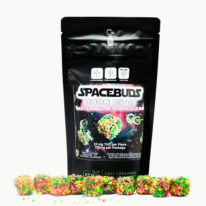 Spacebuds | Watermelon Bubblegum | Live Rosin Moon Bites | 100mg | 10ct