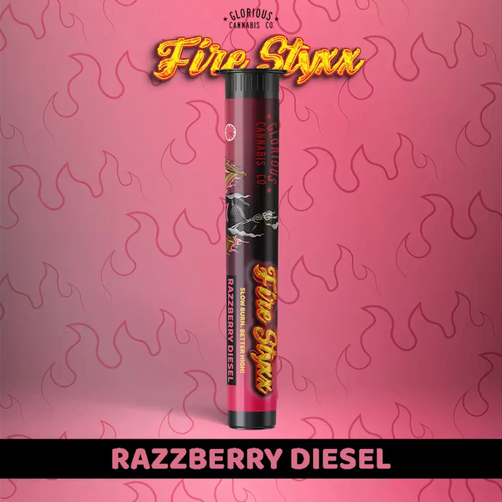 Product Fire Styxx | Razzberry Diesel | Infused Preroll | 1g