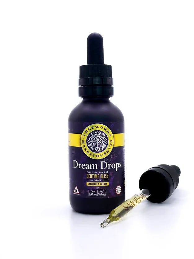 Product: Treeworks | Dream Drops | Full Spectrum RSO Tincture - 300mg THC, 300mg CBN
