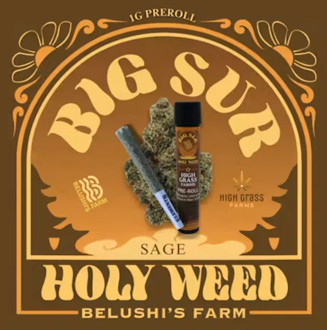 Belushi's Farm Pre-Roll Big Sur Holy Weed SAGE 1g (sativa hybrid, singles)