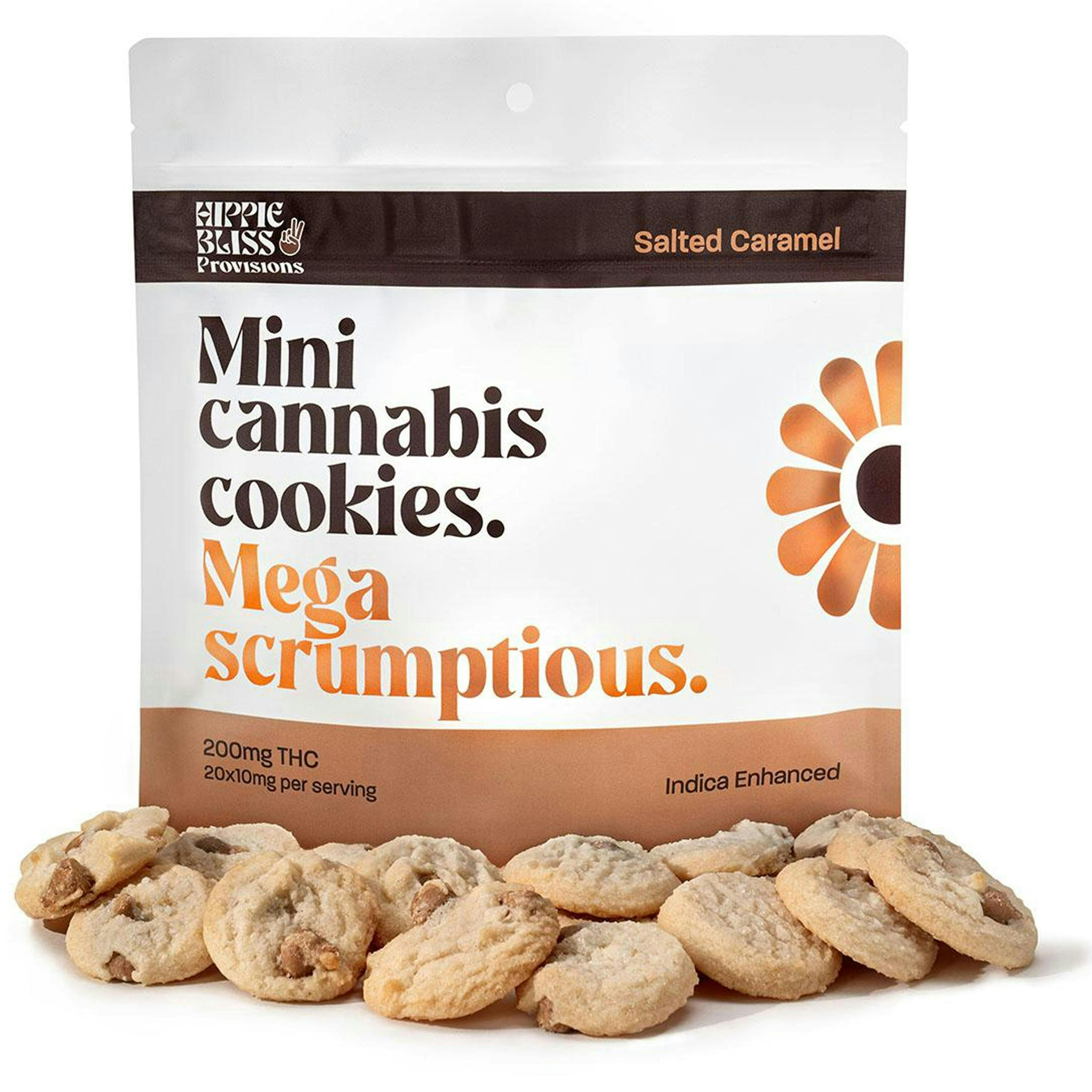 HIPPIE BLISS | MINI CANNABIS COOKIES | SALTED CARAMEL | INDICA | 200MG
