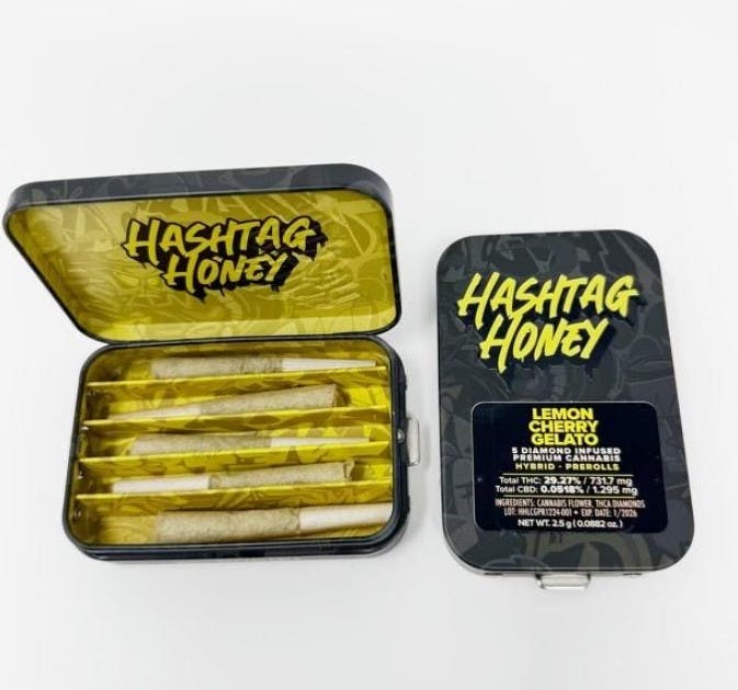 Hashtag Honey | Lemon Cherry Gruntz | Infused Pre Roll 5pk