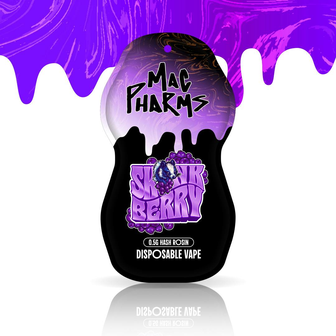Product: Mac Pharms | Live Rosin Disposable Vape - 0.5g - Skunk Berry
