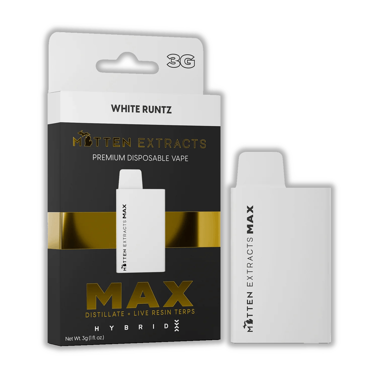 Product: Mitten Extracts | MAXX Disposable Vape - 3g - White Runtz (Hybrid)