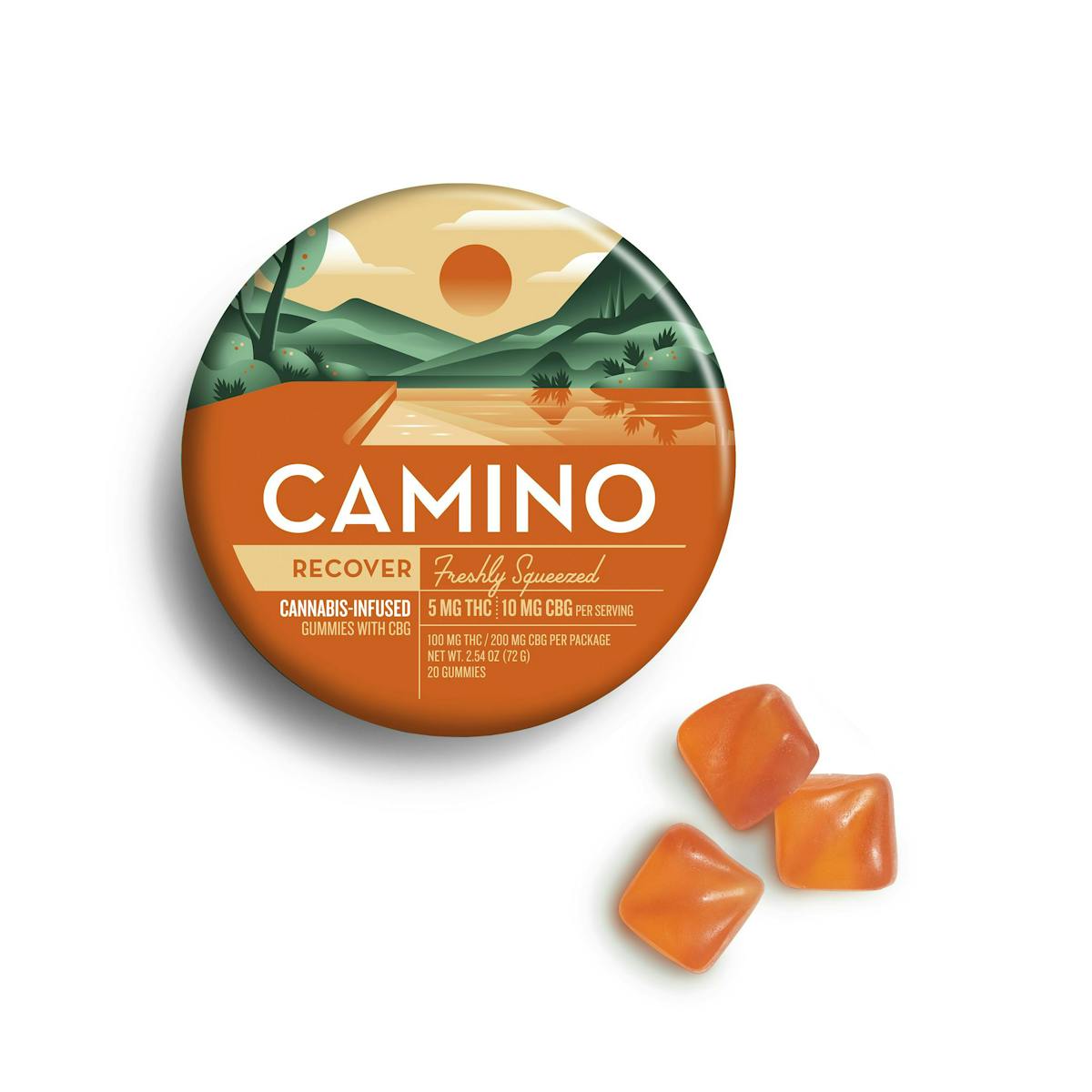 Photo of Camino l Freshly Squeezed 2:1 CBG:THC (Recover) 20pk l 100mg